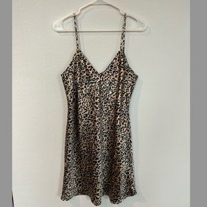 French Connection Sleeveless Animal Print V-Neck Slip Dress Size 8